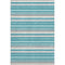 8' X 10' Teal Ivory And Gray Striped Washable Area Rug With UV Protection