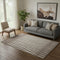 5' X 8' Brown And Ivory Geometric Washable Area Rug With UV Protection