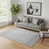 5' X 8' Gray And Ivory Geometric Washable Area Rug With UV Protection