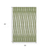 5' X 8' Green And Ivory Geometric Washable Area Rug With UV Protection