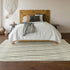 8' X 10' Ivory And Beige Geometric Washable Area Rug With UV Protection