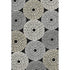 5' X 8' Black Beige And Ivory Geometric Washable Area Rug With UV Protection