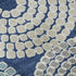 5' X 8' Navy Blue Gray And Beige Geometric Washable Area Rug With UV Protection