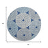8' Navy Blue Gray And Beige Geometric Washable Round Rug With UV Protection