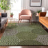 8' X 10' Olive Green Beige And Ivory Geometric Washable Area Rug With UV Protection