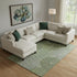 8' X 10' Olive Green Beige And Ivory Geometric Washable Area Rug With UV Protection