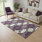 5' X 8' Eggplant Beige And Ivory Trellis Washable Area Rug With UV Protection