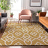 8' X 10' Gold And Ivory Trellis Washable Area Rug With UV Protection
