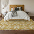 8' X 10' Gold And Ivory Trellis Washable Area Rug With UV Protection