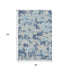 8' X 10' Navy Blue Silver And Sky Blue Floral Washable Area Rug With UV Protection