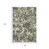 5' X 8' Olive Green Beige And Ivory Floral Washable Area Rug With UV Protection