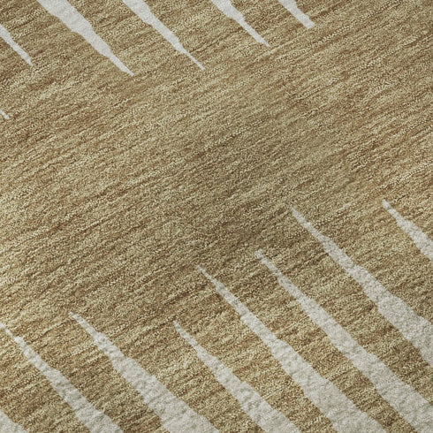 5' X 8' Charcoal Gold And Gray Striped Washable Area Rug With UV Protection