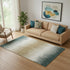 5' X 8' Charcoal Gold And Gray Striped Washable Area Rug With UV Protection