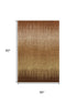 9' X 12' Rust Copper And Beige Striped Washable Area Rug With UV Protection