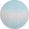 8' Sky Blue And Ivory Striped Washable Round Rug With UV Protection