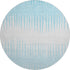 8' Sky Blue And Ivory Striped Washable Round Rug With UV Protection
