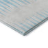 8' Sky Blue And Ivory Striped Washable Round Rug With UV Protection