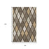 8' X 10' Brown Beige And Gold Geometric Washable Area Rug With UV Protection