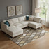 8' X 10' Brown Beige And Gold Geometric Washable Area Rug With UV Protection