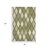 8' X 10' Olive Green And Ivory Geometric Washable Area Rug With UV Protection