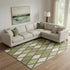 8' X 10' Olive Green And Ivory Geometric Washable Area Rug With UV Protection