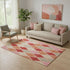 5' X 8' Pink Red And Gray Geometric Washable Area Rug With UV Protection