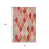 8' X 10' Pink Red And Gray Geometric Washable Area Rug With UV Protection