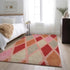 8' X 10' Pink Red And Gray Geometric Washable Area Rug With UV Protection