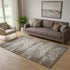 5' X 8' Brown And Ivory Striped Washable Area Rug With UV Protection