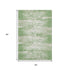 5' X 8' Green And Ivory Striped Washable Area Rug With UV Protection