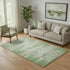 5' X 8' Green And Ivory Striped Washable Area Rug With UV Protection