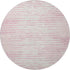 8' Pink And Ivory Striped Washable Round Rug With UV Protection