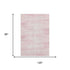 8' X 10' Pink And Ivory Striped Washable Area Rug With UV Protection