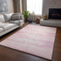 8' X 10' Pink And Ivory Striped Washable Area Rug With UV Protection