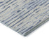 8' Sky Blue And Ivory Striped Washable Round Rug With UV Protection
