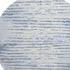 8' Sky Blue And Ivory Striped Washable Round Rug With UV Protection