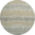 8' Beige Gold And Gray Striped Washable Round Rug With UV Protection