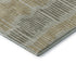 8' Beige Gold And Gray Striped Washable Round Rug With UV Protection