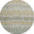8' Beige Gold And Gray Striped Washable Round Rug With UV Protection