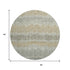 8' Beige Gold And Gray Striped Washable Round Rug With UV Protection