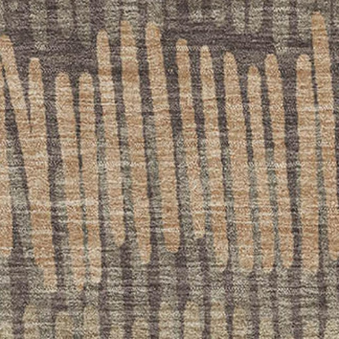5' X 8' Brown Cream And Ivory Striped Washable Area Rug With UV Protection