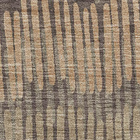 8' X 10' Brown Cream And Ivory Striped Washable Area Rug With UV Protection