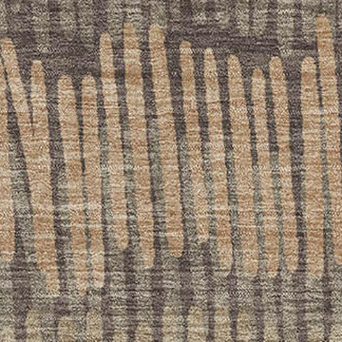 8' X 10' Brown Cream And Ivory Striped Washable Area Rug With UV Protection