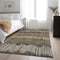 9' X 12' Brown Cream And Ivory Striped Washable Area Rug With UV Protection