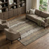 9' X 12' Brown Cream And Ivory Striped Washable Area Rug With UV Protection
