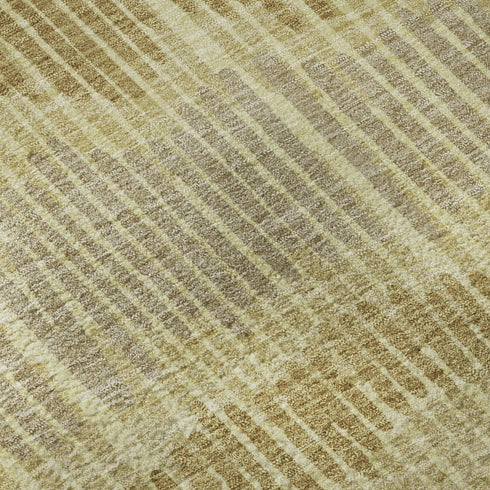 5' X 8' Gold Beige And Rust Striped Washable Area Rug With UV Protection