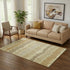 5' X 8' Gold Beige And Rust Striped Washable Area Rug With UV Protection
