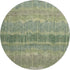 8' Green Ivory And Taupe Striped Washable Round Rug With UV Protection