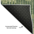 8' Green Ivory And Taupe Striped Washable Round Rug With UV Protection