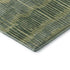 8' Green Ivory And Taupe Striped Washable Round Rug With UV Protection